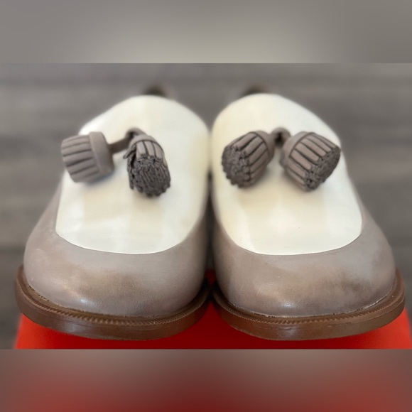 Clark’s Somerset Taylor Cinderella Loafer Tassels Gray/White Leather Womens 7.5M - Picture 11 of 16
